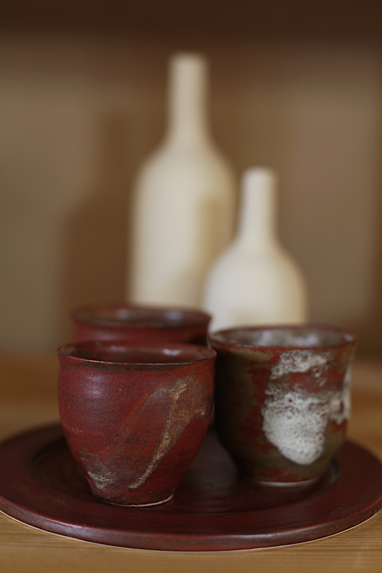 Red ash glaze yunomi - porcelanic stoneware 150 ml