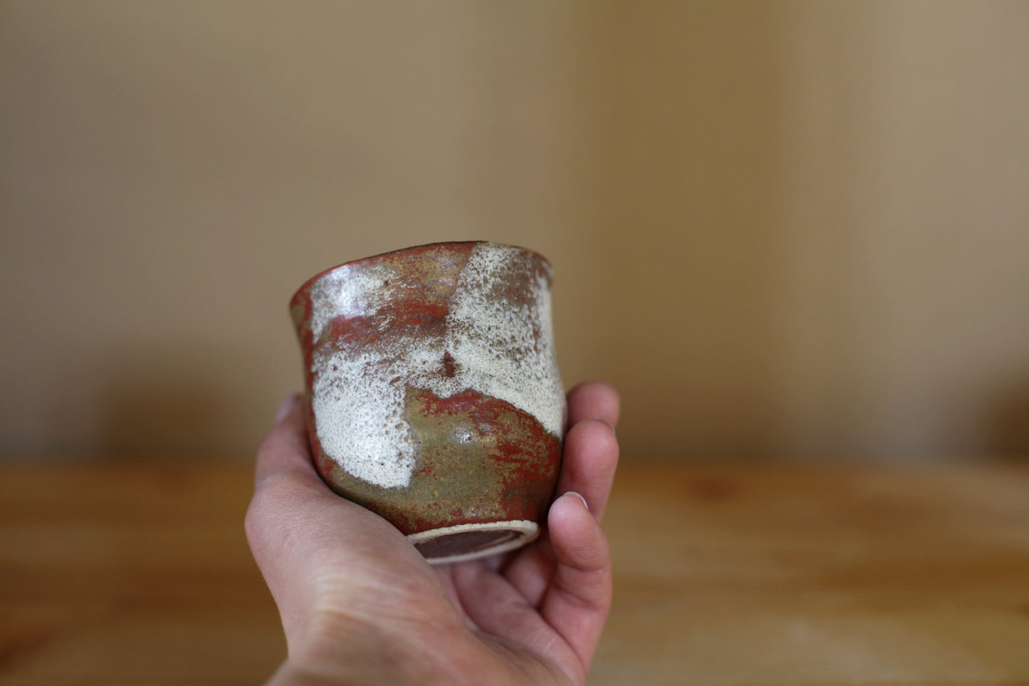 Red ash glaze yunomi - porcelanic stoneware 150 ml