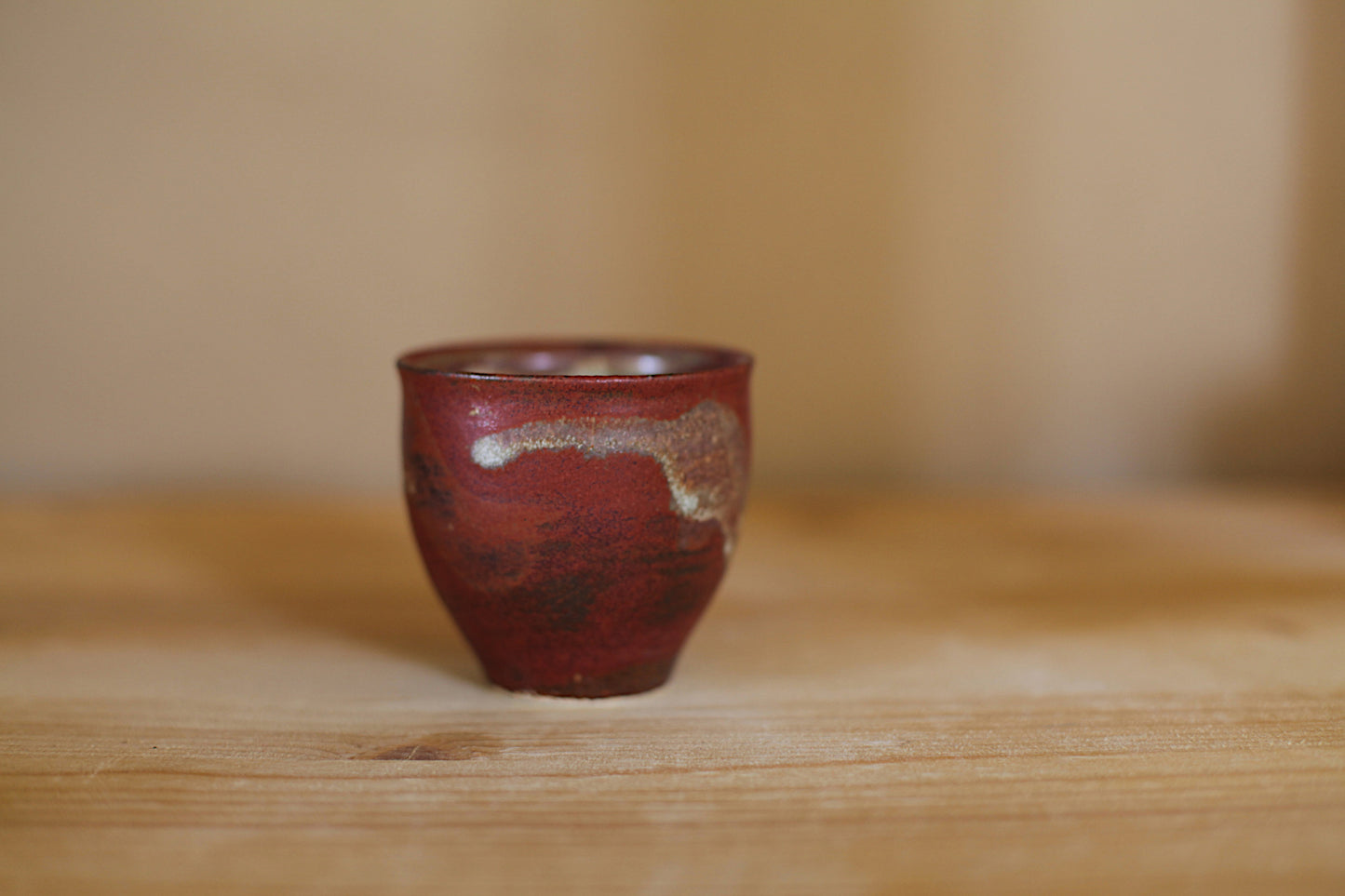 Red ash glaze yunomi - porcelanic stoneware 140 ml