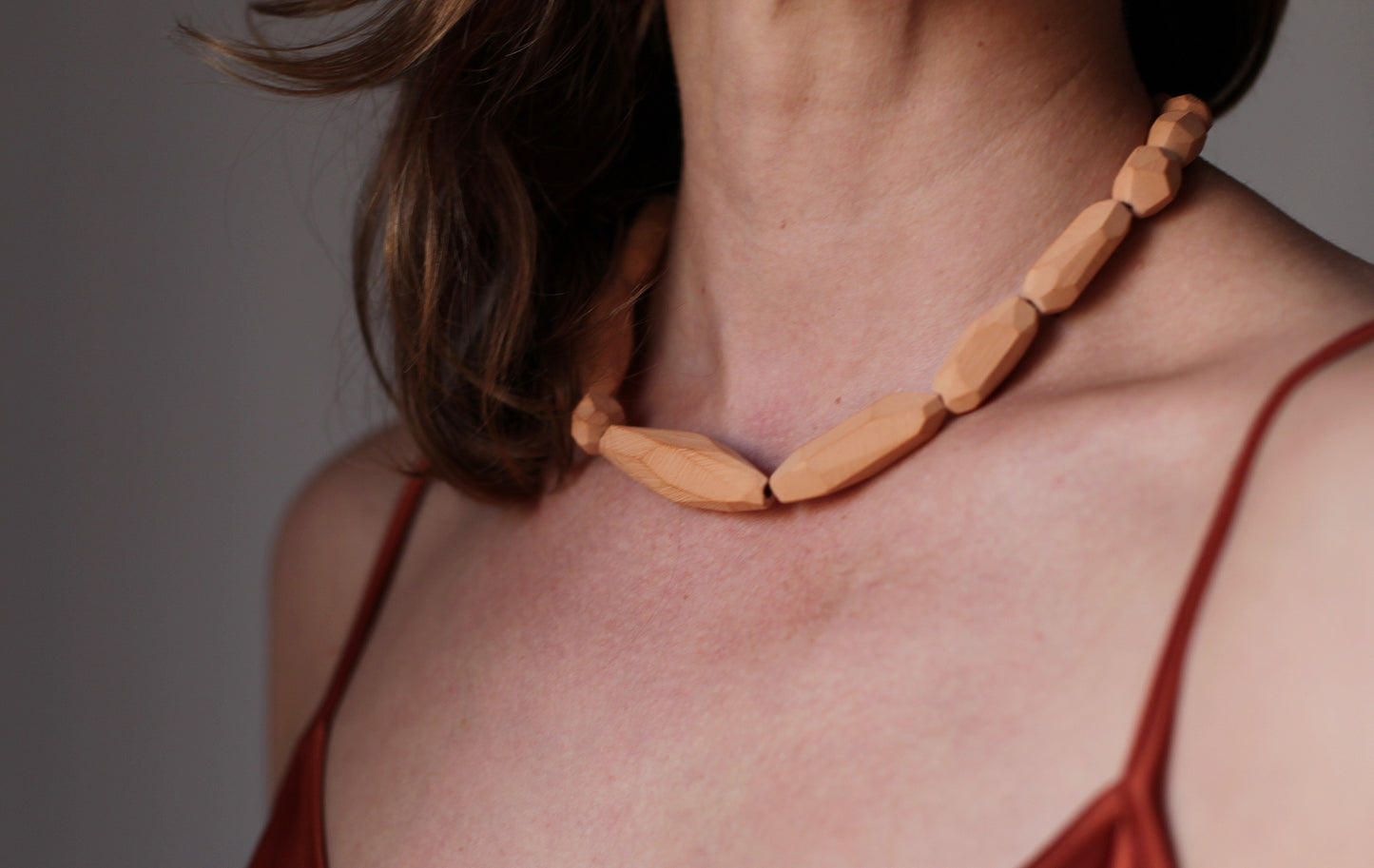 Faceted ceramic necklace
