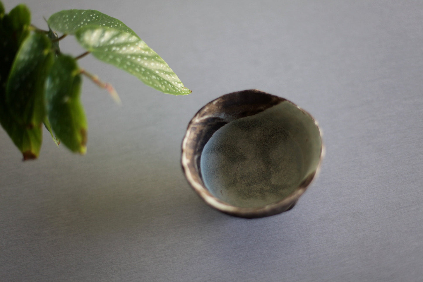 Dark brown tea bowl, wine goblet
