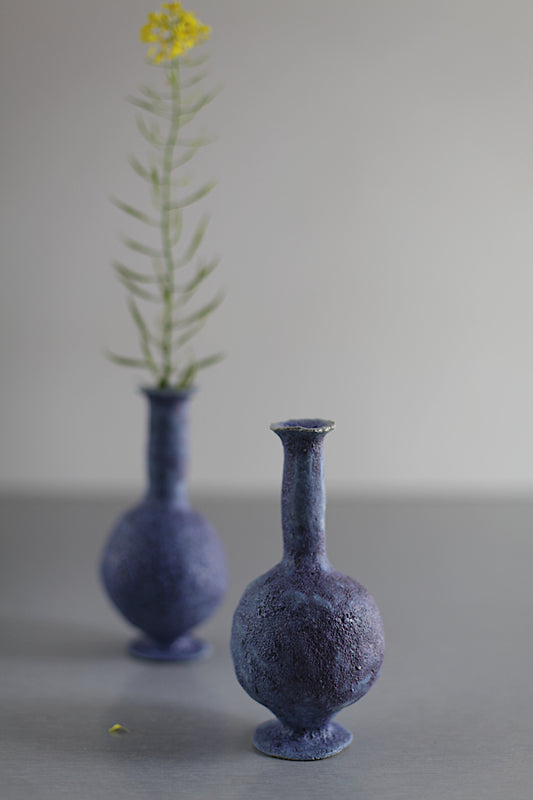Blue ceramic bottle