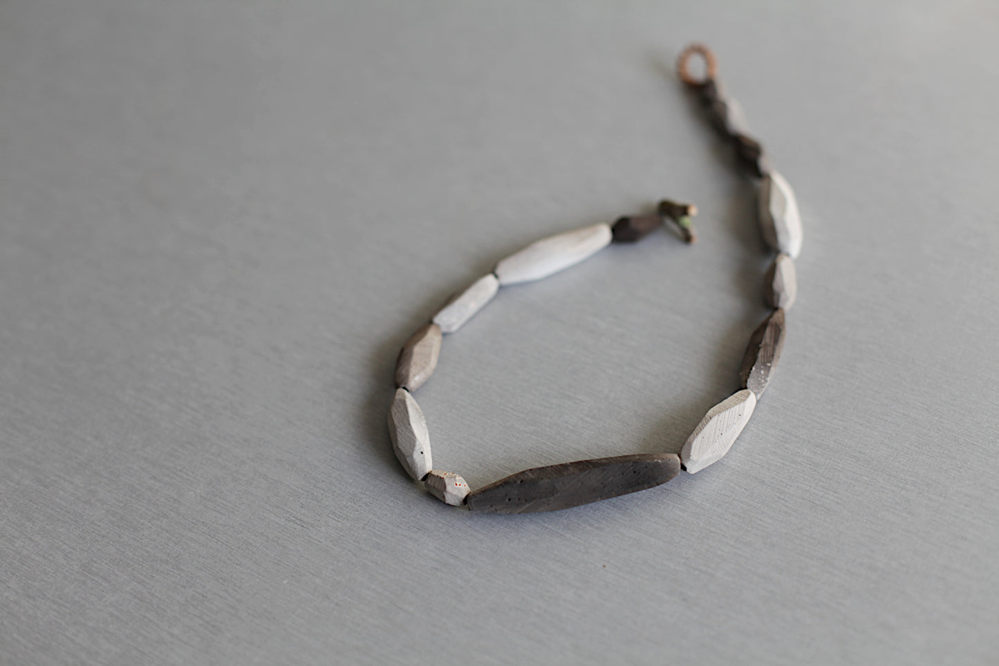 Faceted ceramic necklace - Raised from ashes - ready to ship