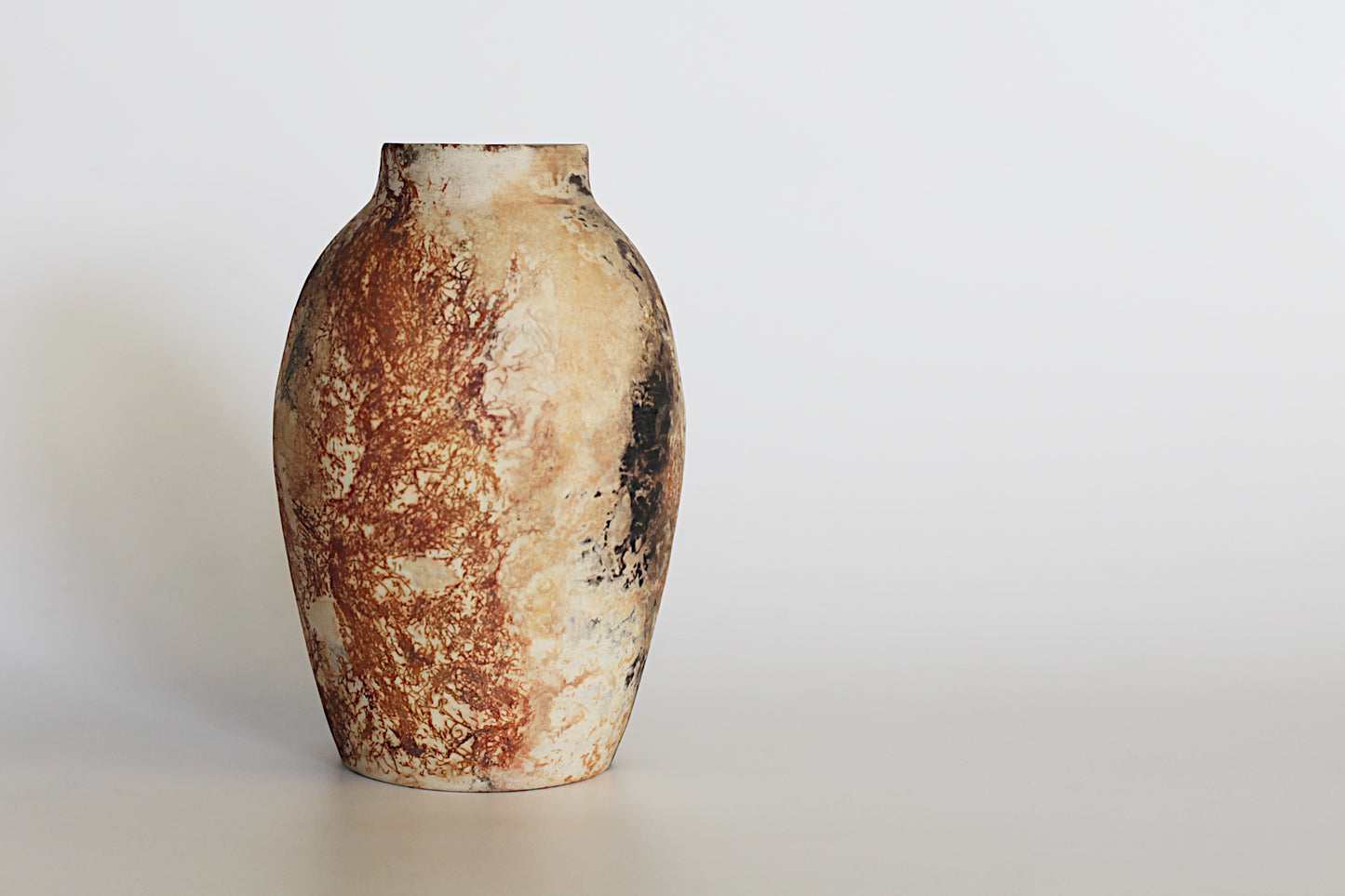 Pit fired stoneware vessel - one of a kind