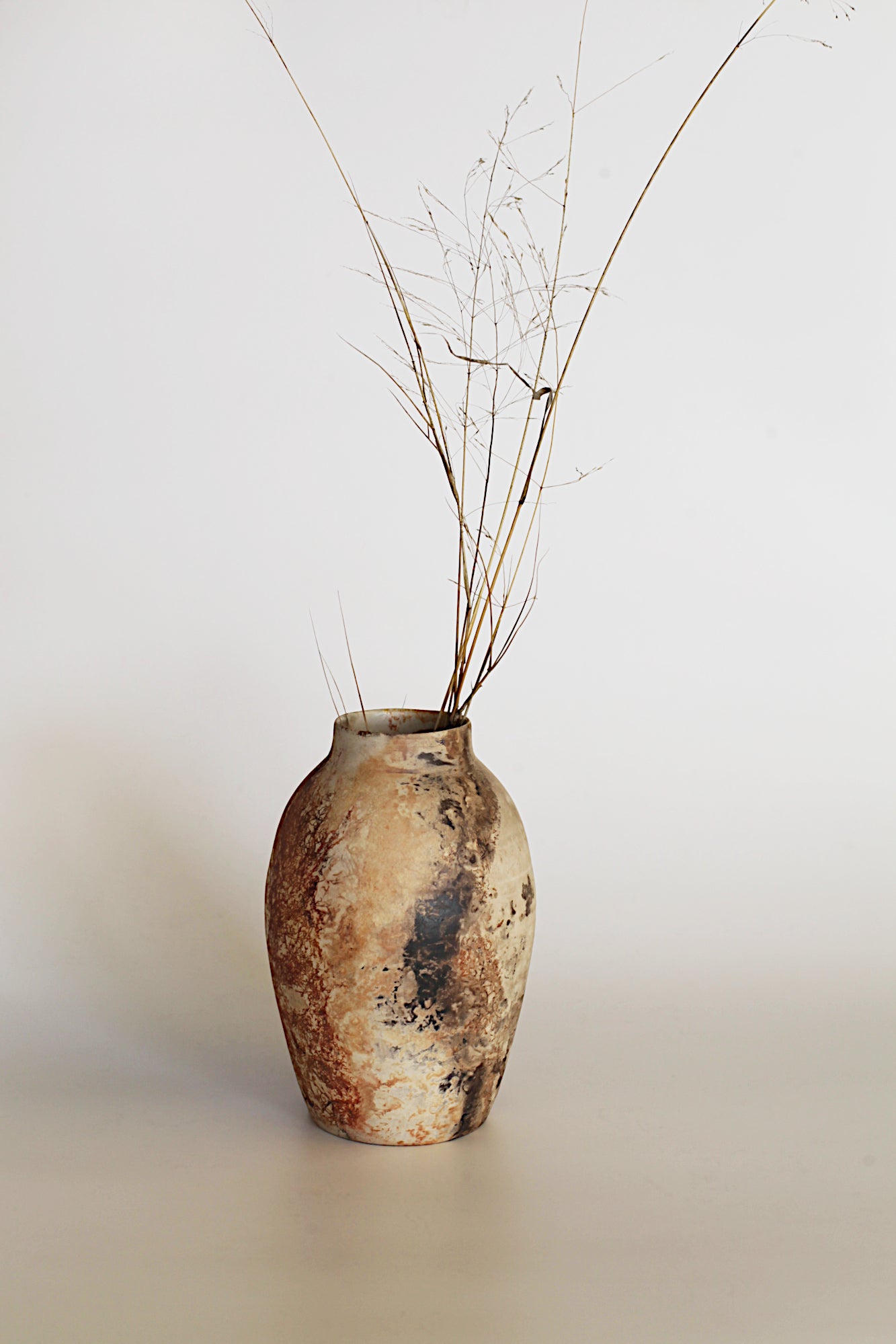 Pit fired stoneware vessel - one of a kind
