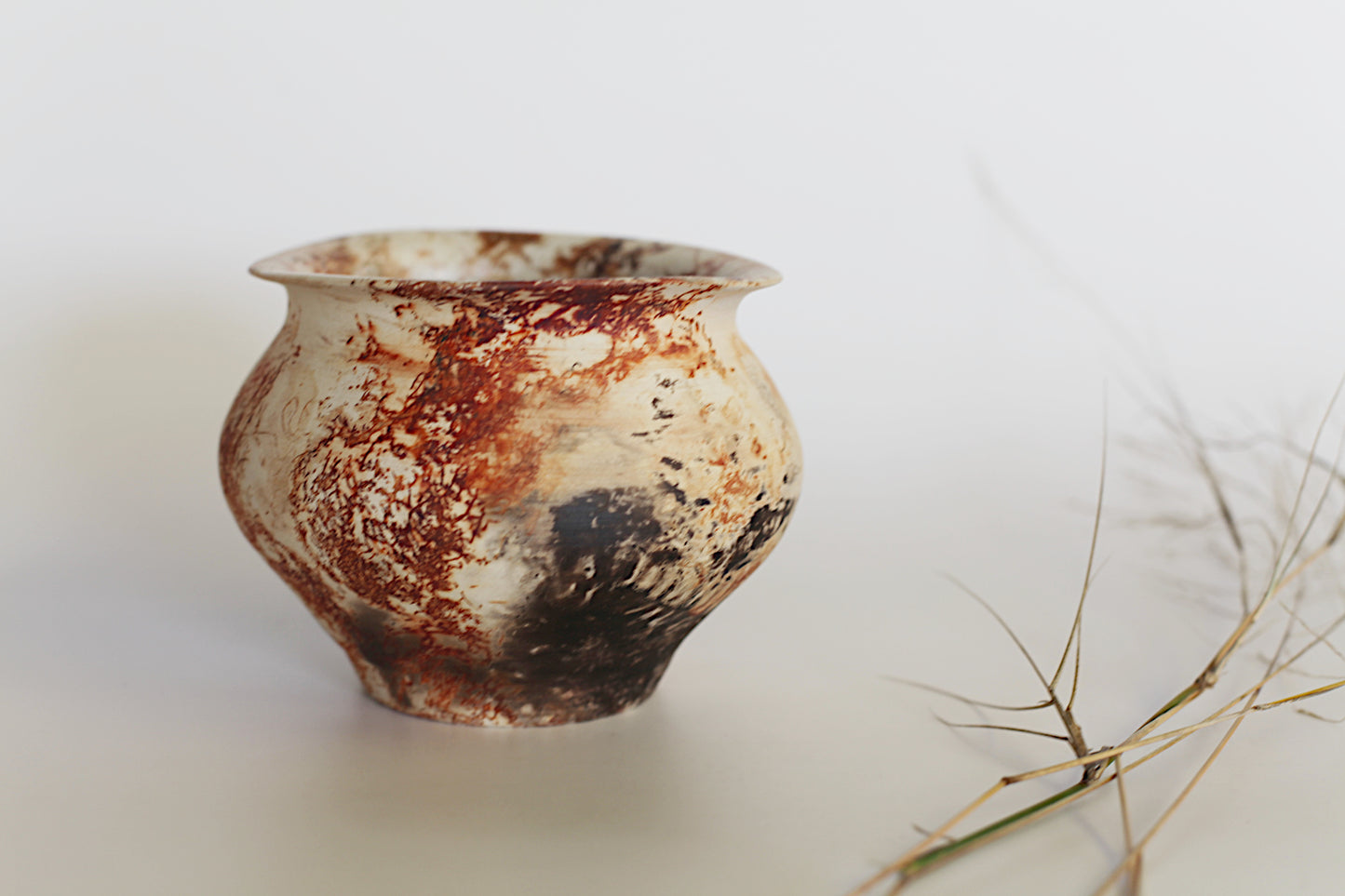 Pit fired stoneware vessel - one of a kind