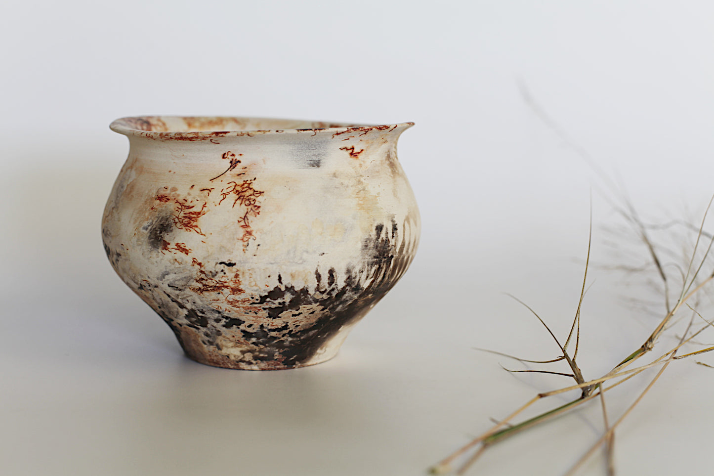 Pit fired stoneware vessel - one of a kind