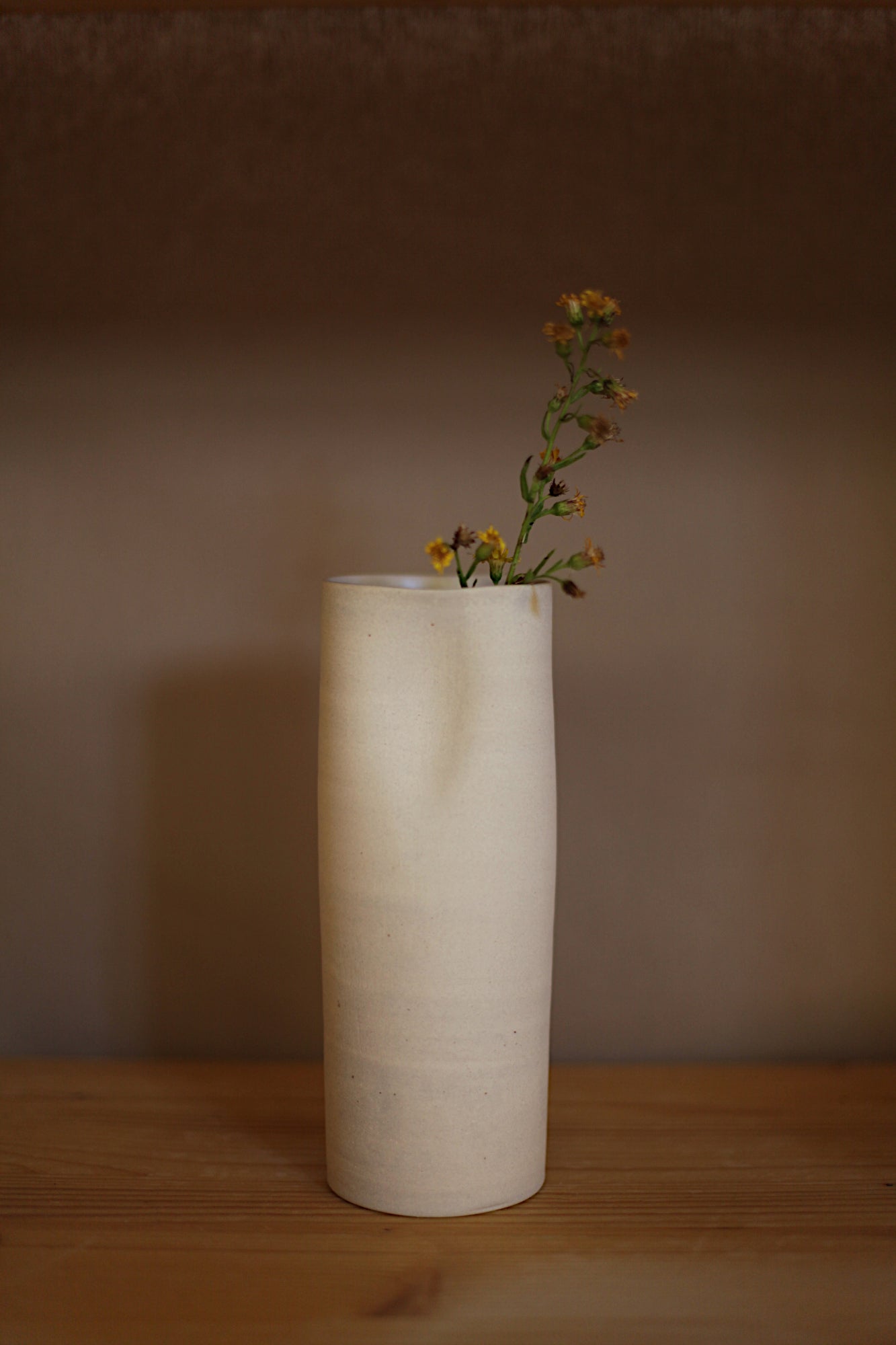 Off white tube vase