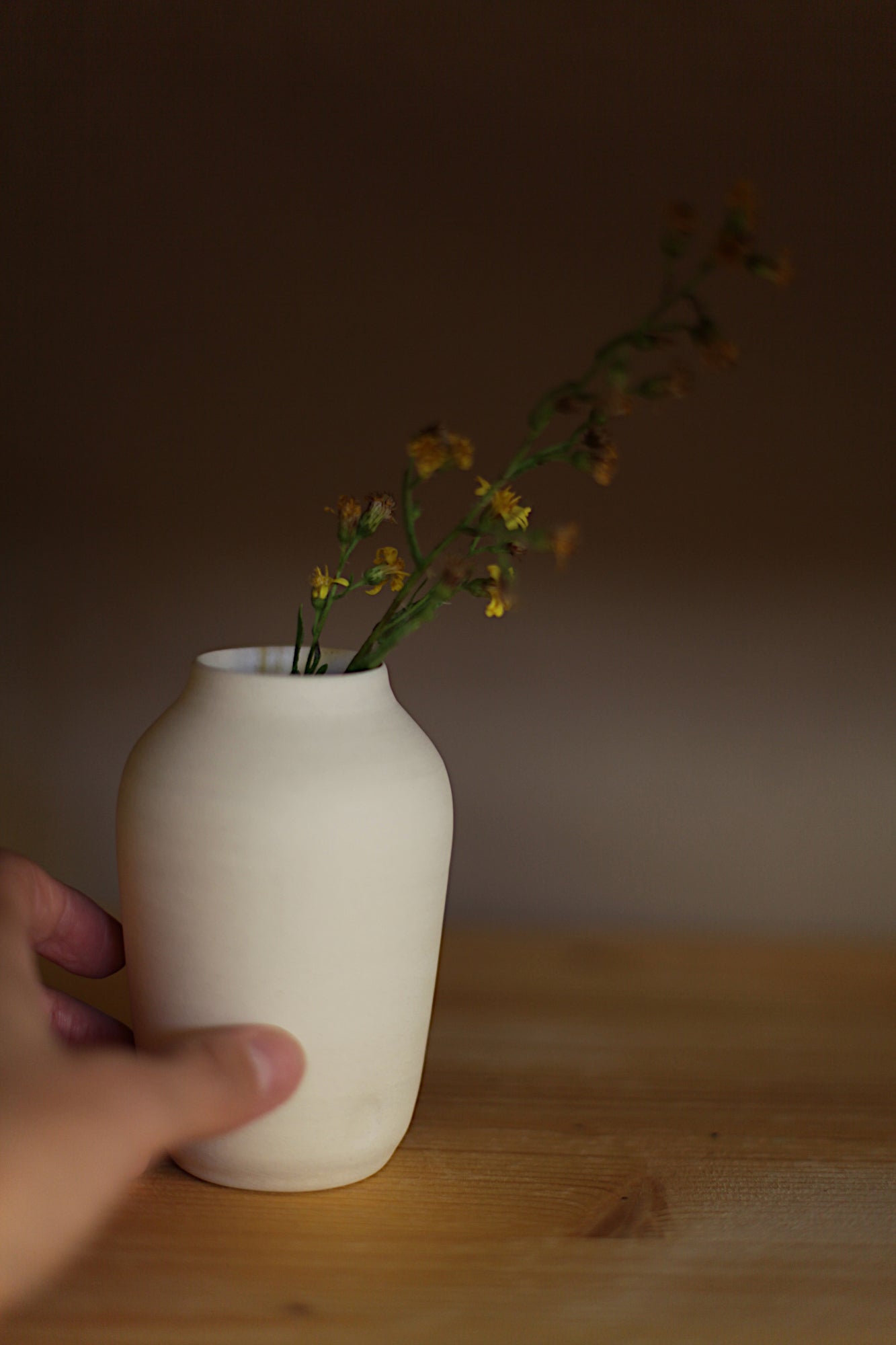 Off white small vase