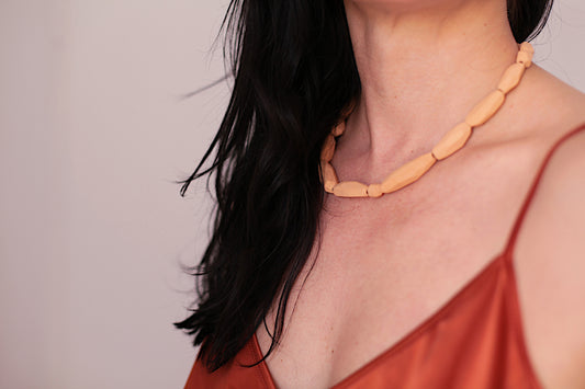 Faceted ceramic necklace - ready to ship