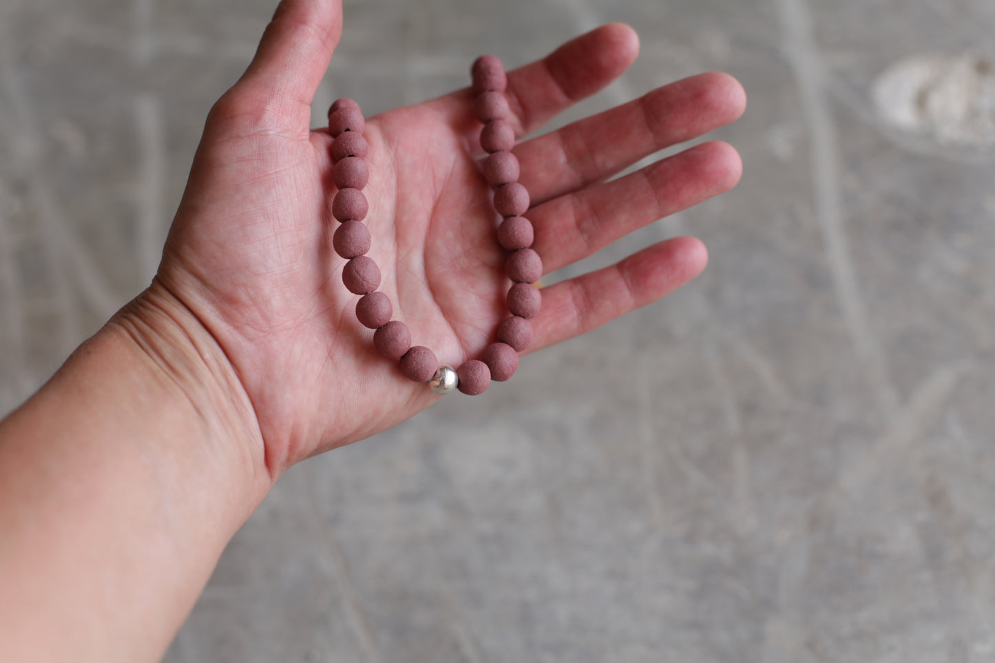 I am - ceramic necklace with a single sterling silver bead - made to order