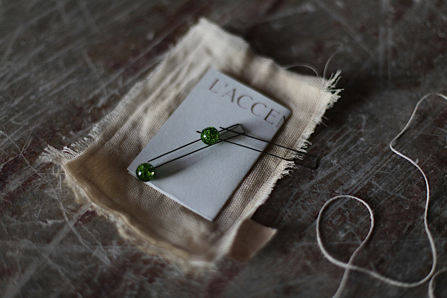 Pine - green quartz and sterling silver earrings