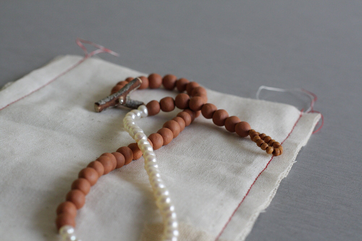Ray of light - pearl ceramic necklace - made to order