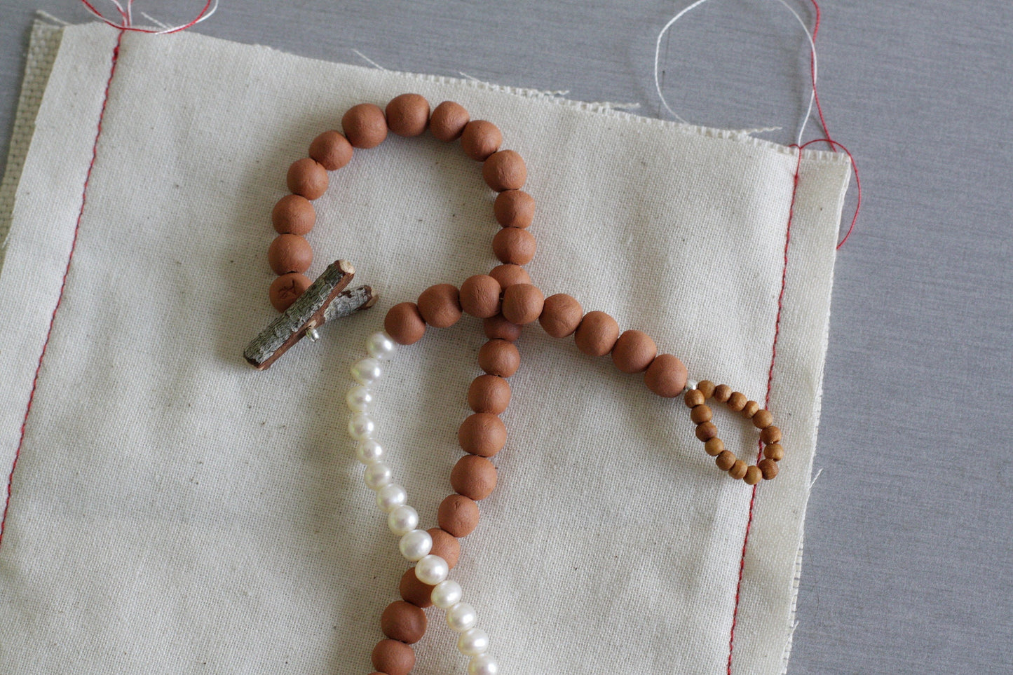 Ray of light - pearl ceramic necklace - made to order