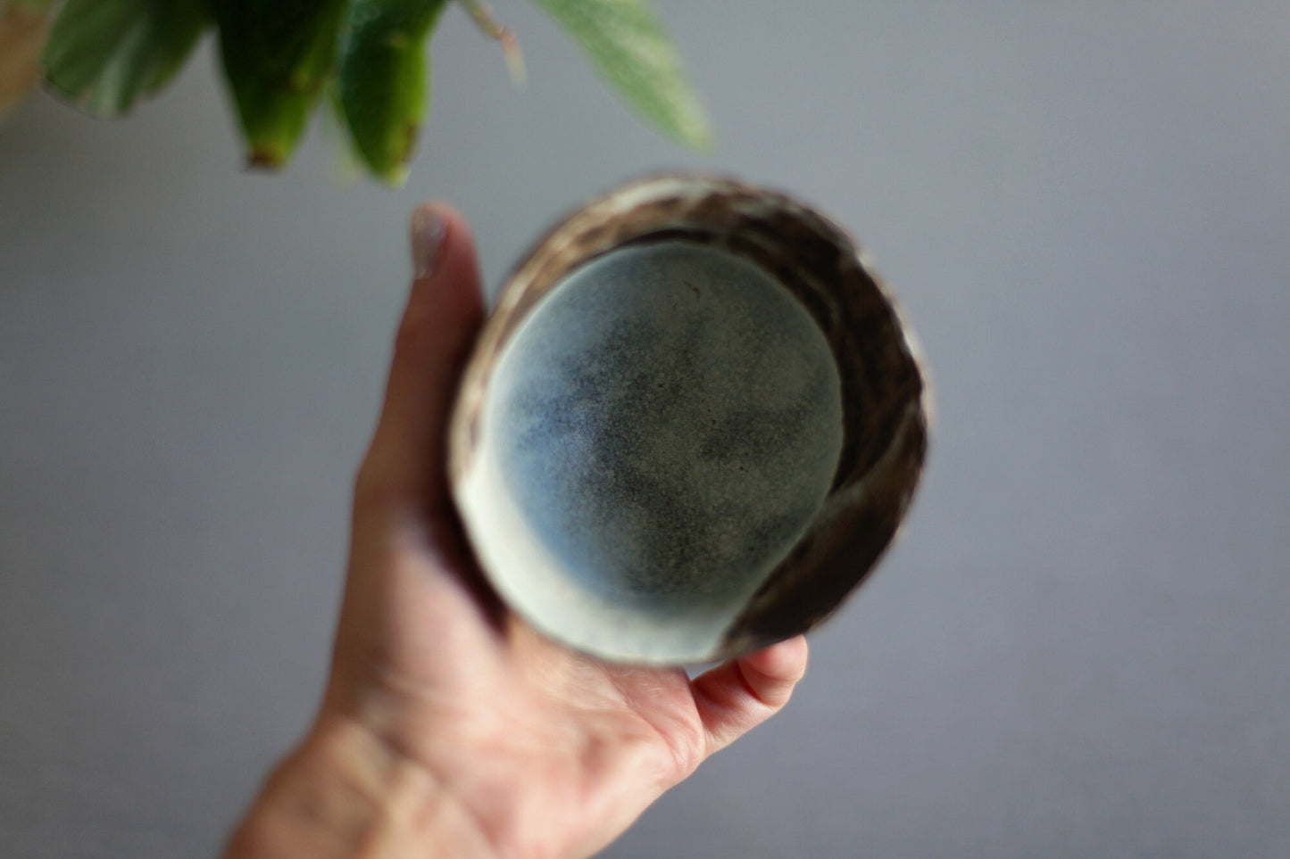 Dark brown tea bowl, wine goblet