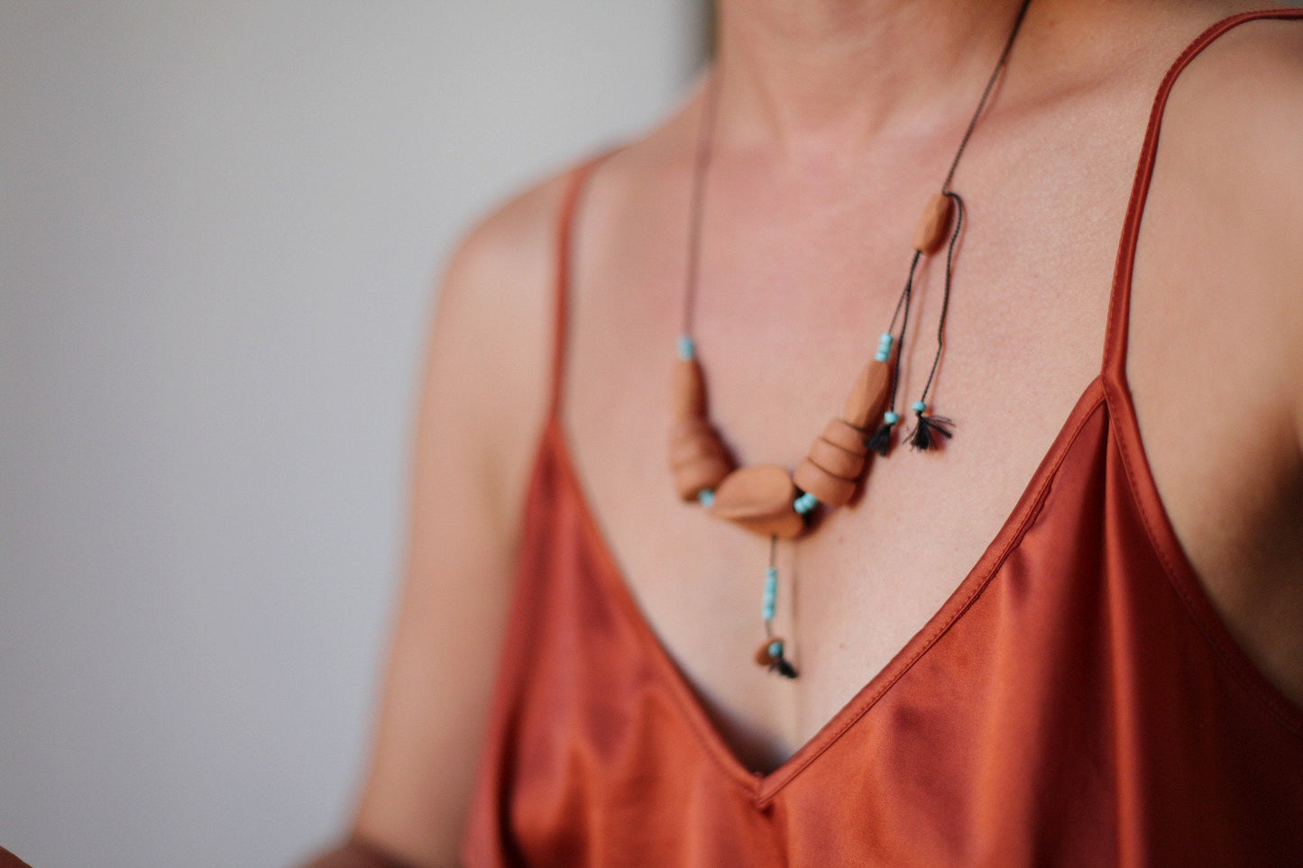 SALE Andes-  native inspired ceramic necklace - ready to ship