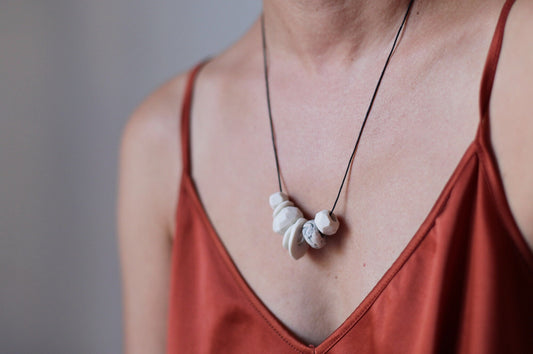 Dune - porcelain beaded necklace