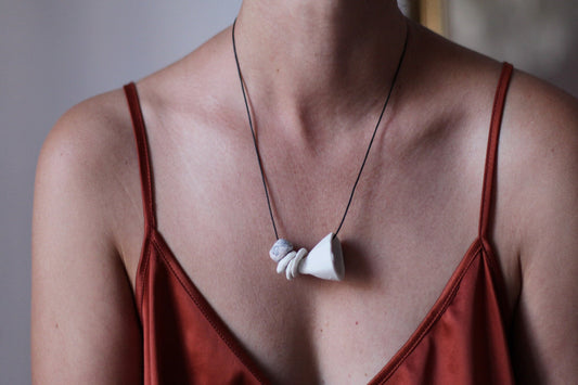 Dune - porcelain beaded necklace