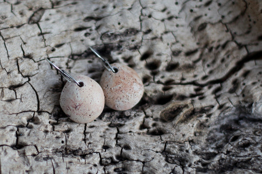 Sandstone - hand sculpted ceramic pit fired earrings - raised from ashes